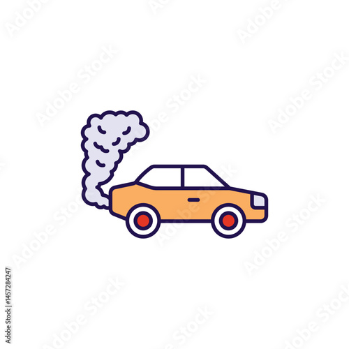 Vehicle Pollution icon design with white background stock illustration