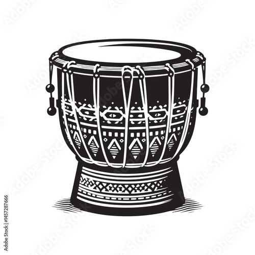 Dynamic Rhythms: A Striking Collection of Talking Drum Vector Silhouettes Capturing the Unique Shape, Expressive Sound, and Cultural Significance of This Iconic African Percussion Instrument.
