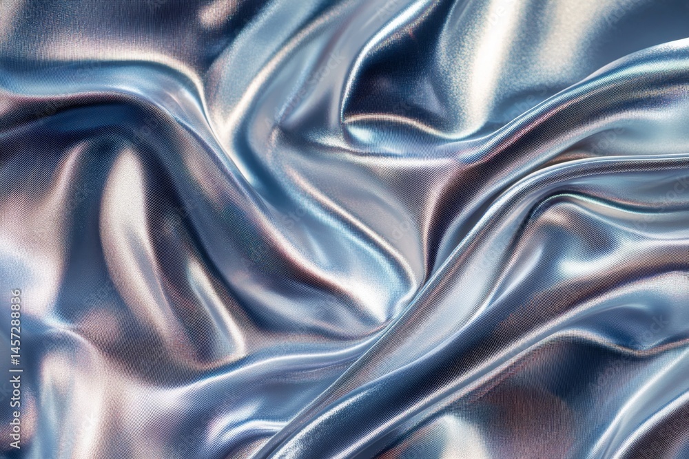 Naklejka premium Closeup view of draped, shimmering, iridescent fabric.