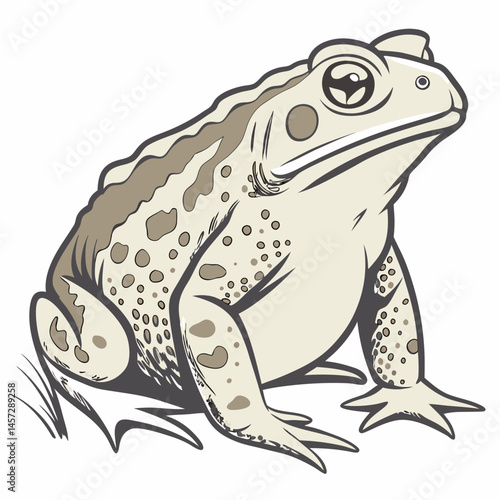 Toad illustration showing calm expression on white background