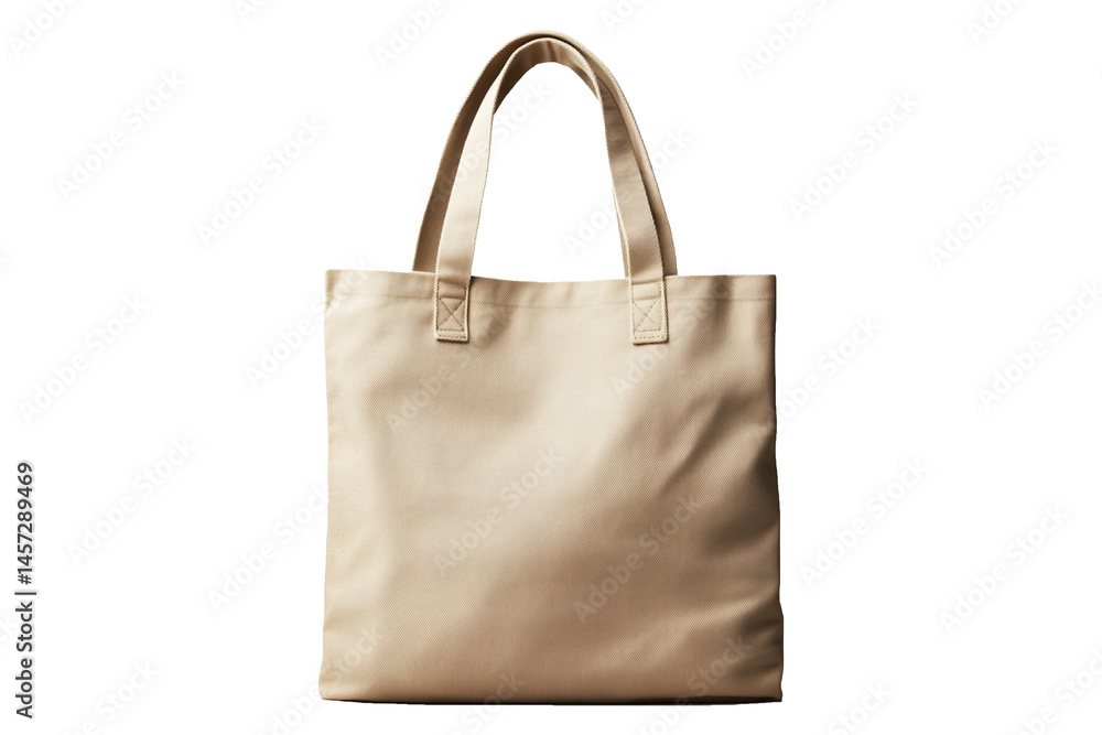 Plain Beige Canvas Tote Bag isolated on transparent background. Plain Beige Canvas Tote Bag isolated on transparent background.
