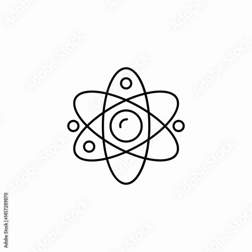 atom electrons nucleus icon sign vector