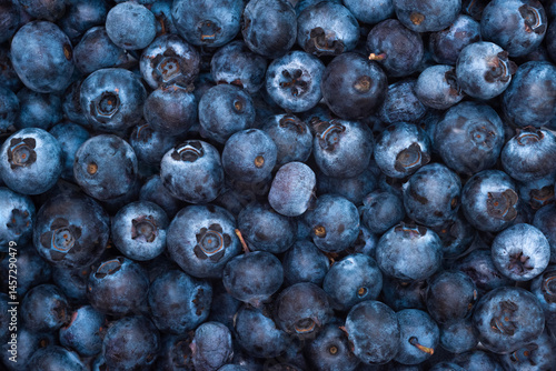 Background of fresh blueberries, close-up.