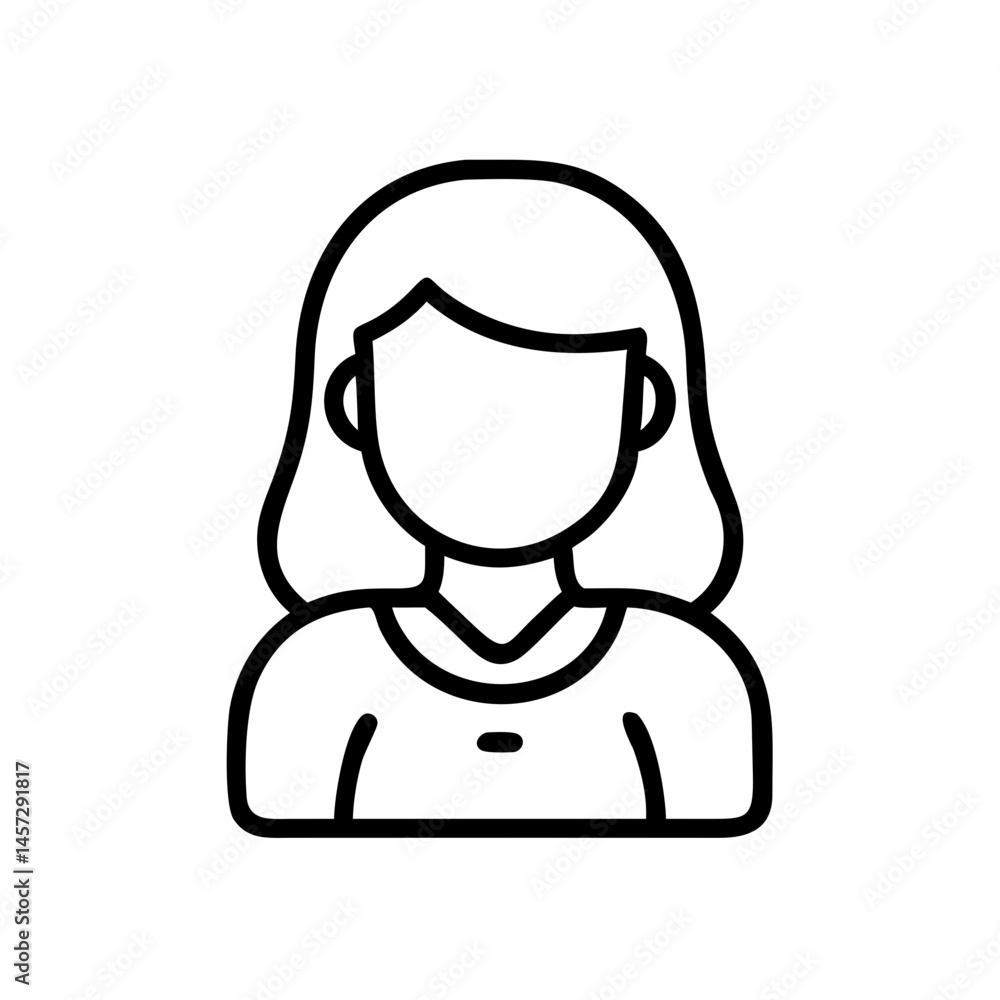 Obraz premium Digital avatar illustration of a woman in a minimalist style 
