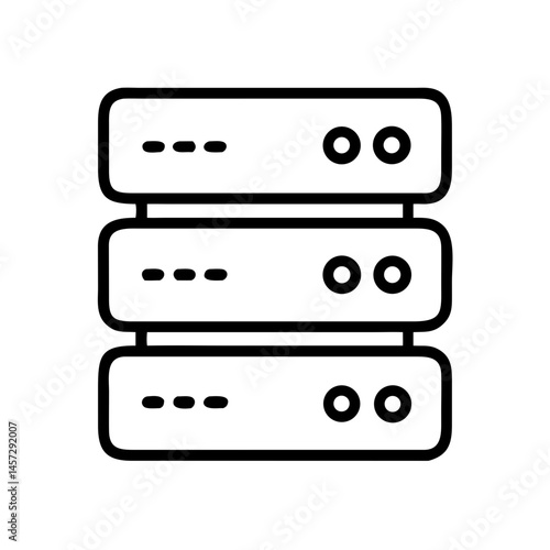 server stack icon in minimal style with black outlines  