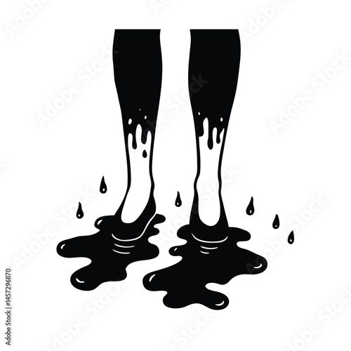 Legs Melting Into Puddles of Ink
