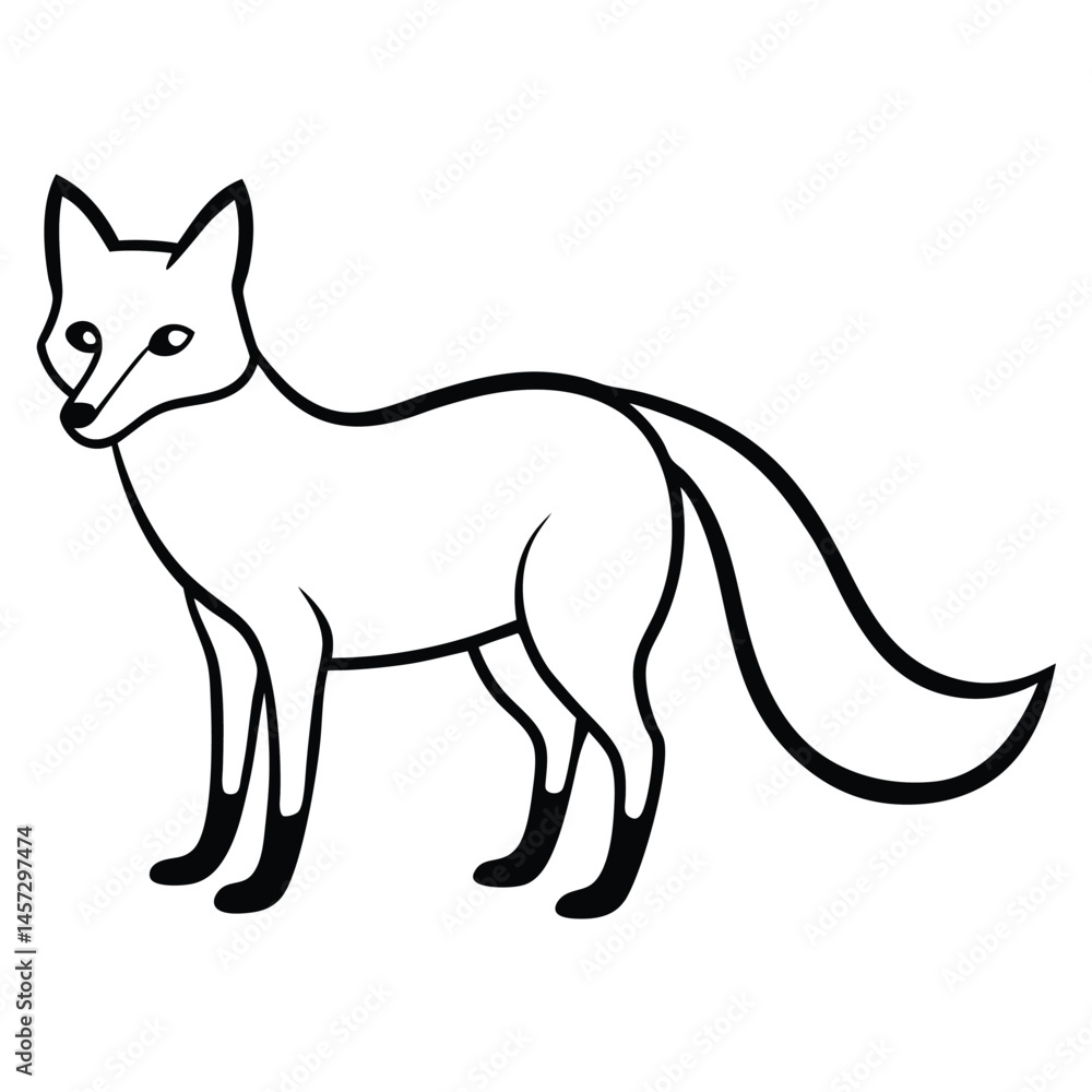 Fototapeta premium vector illustration of a fox
