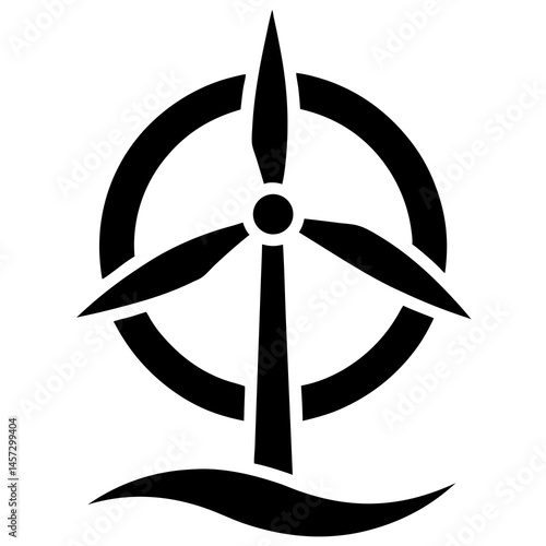 wind turbine logo silhouette icon vector illustration