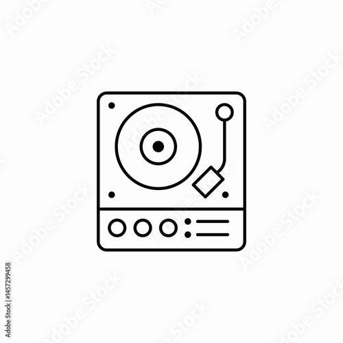 dj turntable icon sign vector