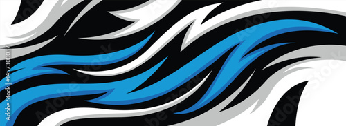 Abstract pattern livery decal black blue with white and colour. Template car sticker vinyl. Suitable for Racing, Drift, Rally, or Exhibition