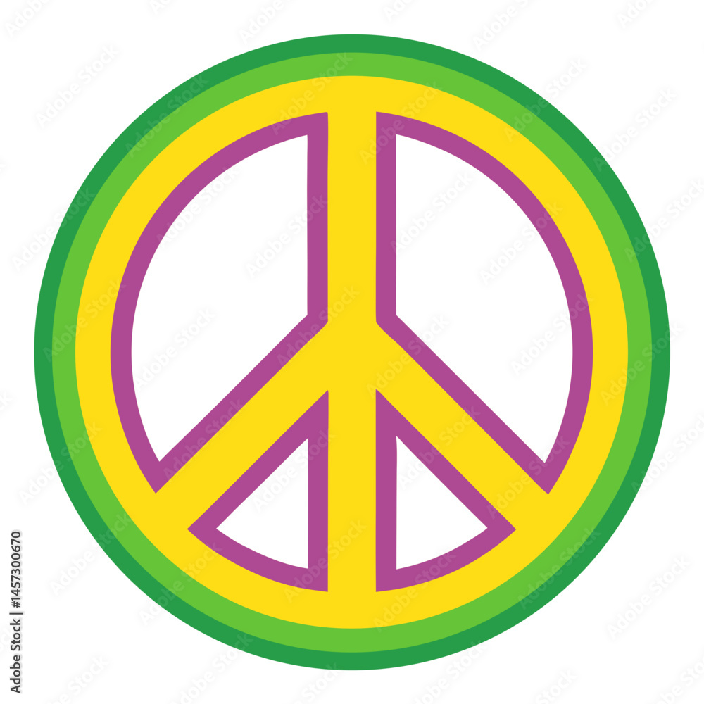 Colorful Peace Sign Icon Against Circular Background Colorful Peace Sign Icon Against Circular Background