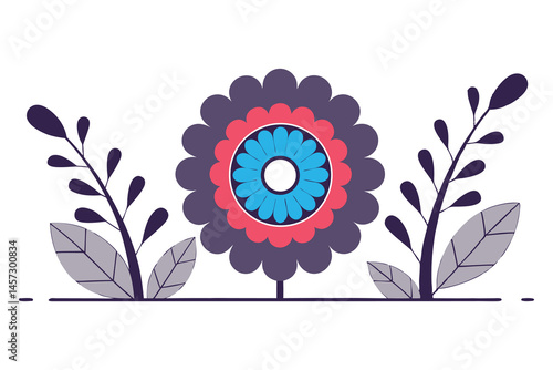 Circular bloom with ripple-like ringed petals