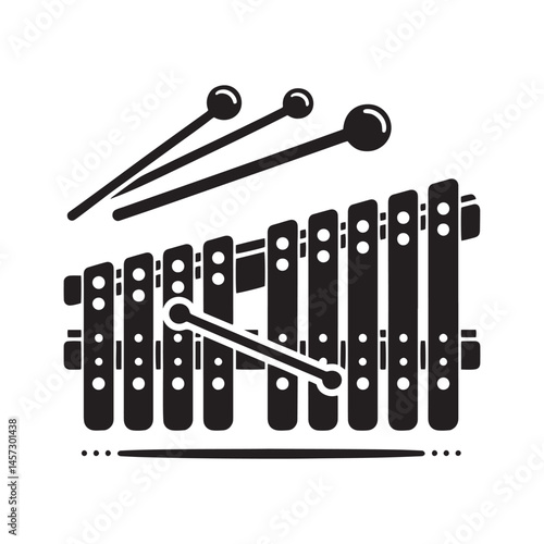 Melodic Clarity: A Captivating Collection of Xylophone Vector Silhouettes Showcasing the Distinctive Shape, Bright Tones, and Vibrant Sound of This Classic Percussion Instrument.
