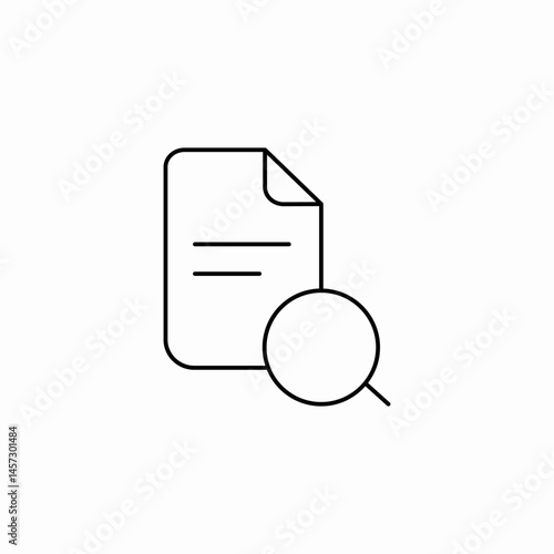 document zoom icon sign vector