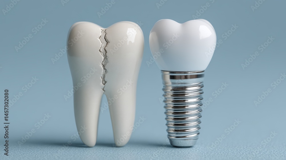 Damaged Tooth and Dental Implant Replacement Solution for Healthy Smile Damaged Tooth and Dental Implant Replacement Solution for Healthy Smile