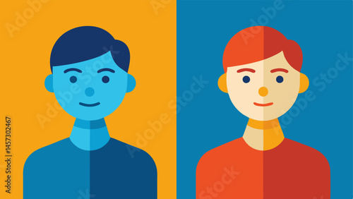 one shows a confident version of themselves and the other depicts a timid version symbolizing how selfperception shapes behavior.