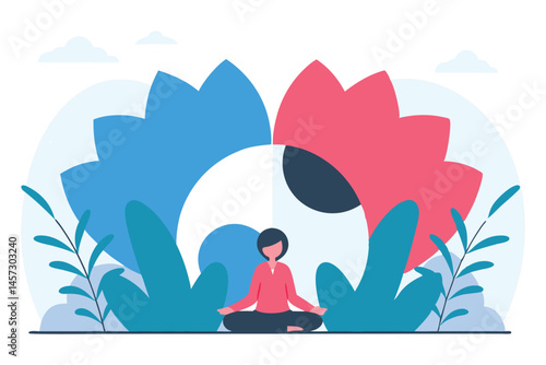 Petals with rounded yin-yang style inner divisions
