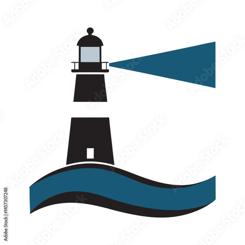 Lighthouse Beaming Over Ocean Waves