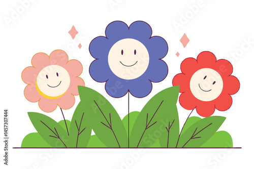 Soft blob-shaped petals with crayon-like texture and uneven edges