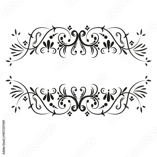 Barrado estilo vintage superior e inferior na cor preto com fundo branco