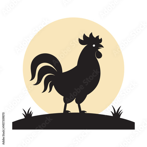 Rooster Crowing At Sunrise Call