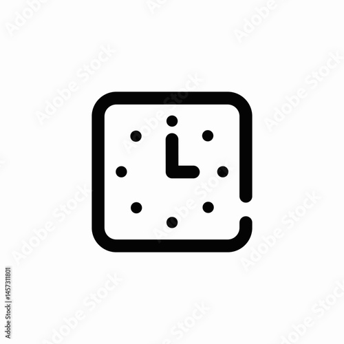 square clock time icon sign vector