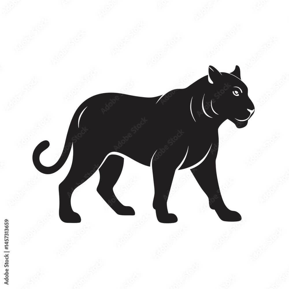 Obraz premium Tiger Prowling With Stealthy Silent Motion