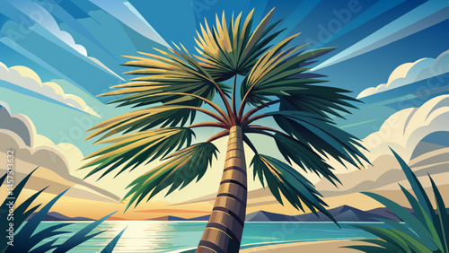 Tall and slender, the Washingtonia robusta reaches toward the sky like a green crown on a golden tower.
Its fan-shaped leaves sway gently in the ocean breeze, catching the light like living sculptures