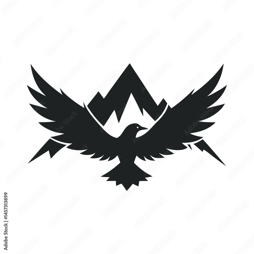 Obraz premium Eagle Soaring Over Mountain Peaks