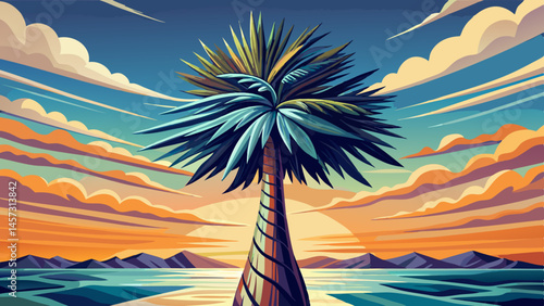 Tall and slender, the Washingtonia robusta reaches toward the sky like a green crown on a golden tower.
Its fan-shaped leaves sway gently in the ocean breeze, catching the light like living sculptures