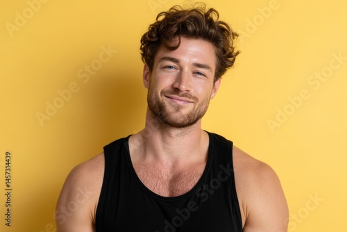 Confident man smiling, wear...