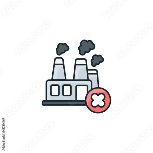 No Fossil Fuels icon design with white background stock illustration
