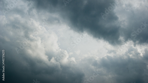 Photography Gray contrasting fluffy storm clouds