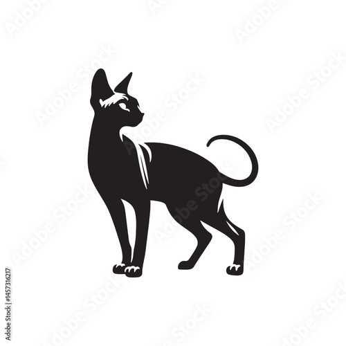 Unique Elegance: A Captivating Collection of Sphynx Vector Silhouettes Highlighting the Distinctive Hairless Body, Graceful Posture, and Playful Personality of This Charismatic Feline Breed.
