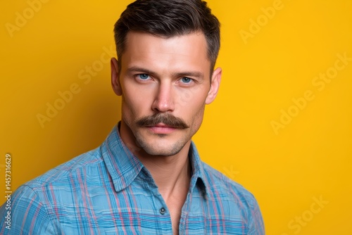 Handsome man with a mustach...
