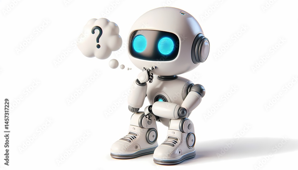 AI, advanced chatbot, or robot thinking 3d HD images isolated on a white background are best for creating artificial intelligence technology logos. communication, cyberspace, and cybersecurity. AI, advanced chatbot, or robot thinking 3d HD images isolated on a white background are best for creating artificial intelligence technology logos. communication, cyberspace, and cybersecurity.