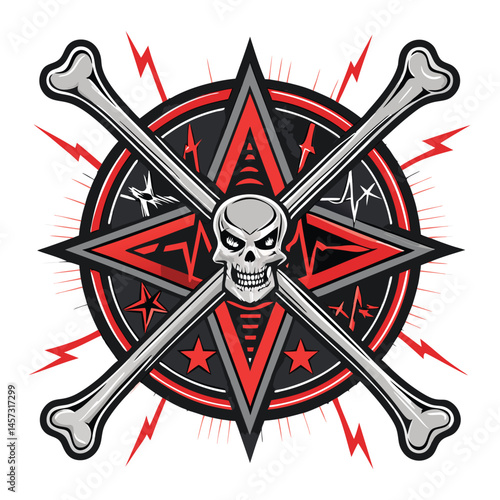 Design a fierce death metal band logo featuring shattered bones forming an 'S', dripping with blood, incorporating gothic script.