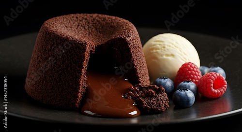 
petit gateau, on a well-arranged plate