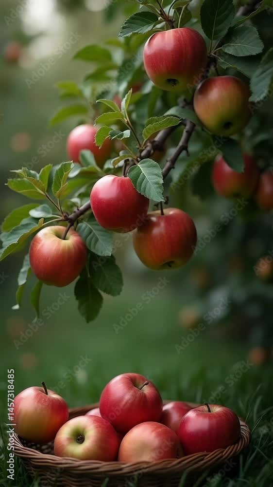 red apples on a branch red apples on a branch