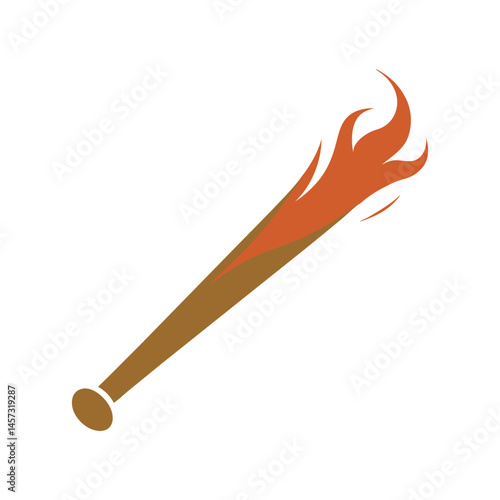 Flaming Baseball Bat Hitting Strike