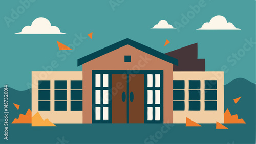 Abandoned School An old crumbling school building with broken doors and windows indicating the lack of educational resources and support for children.