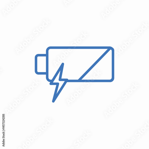 battery horizontal line icon sign vector