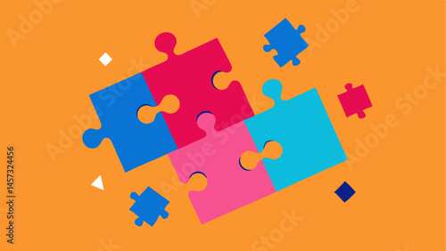 Disconnected Puzzle Pieces An incomplete puzzle featuring vibrant pieces tered around a figure indicating lost connections and emotional dissonance.