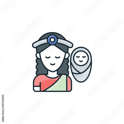 Rhea icon design with white background stock illustration