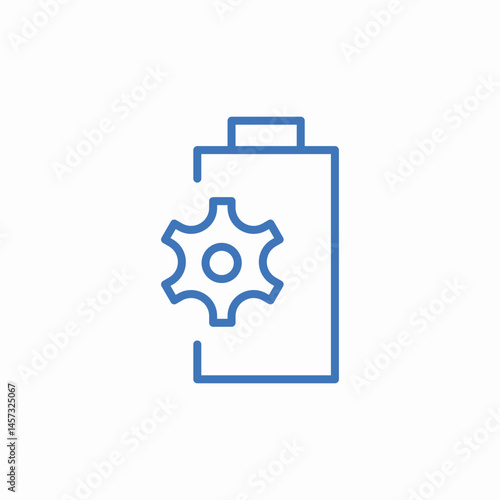 battery settings gear icon sign vector