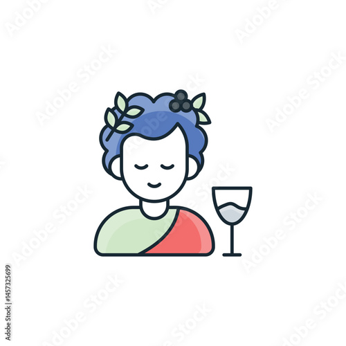 Dionysis icon design with white background stock illustration