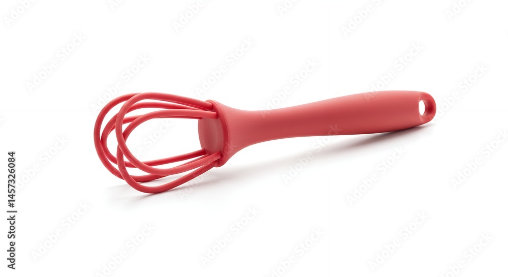 Red whisk on white background Red whisk on white background
