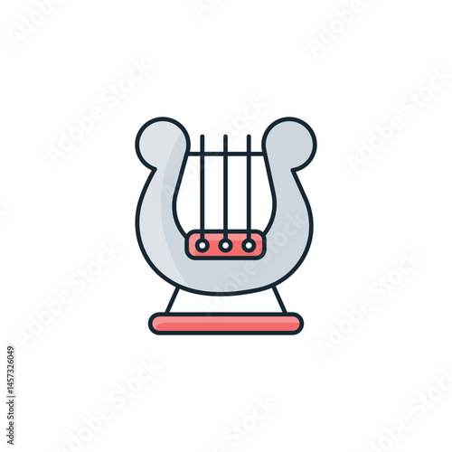 Harp icon design with white background stock illustration