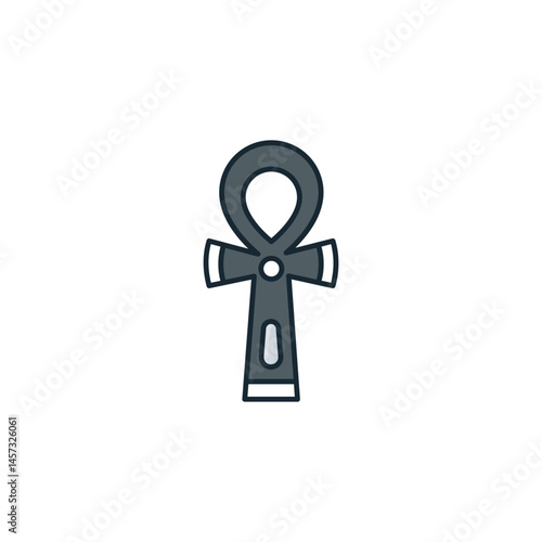 Egypt Ankh icon design with white background stock illustration