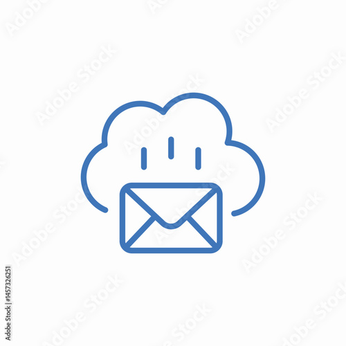 cloud email upload icon sign vector